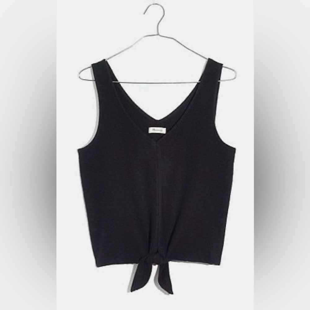 Madewell Texture & Thread Black V-Neck Top